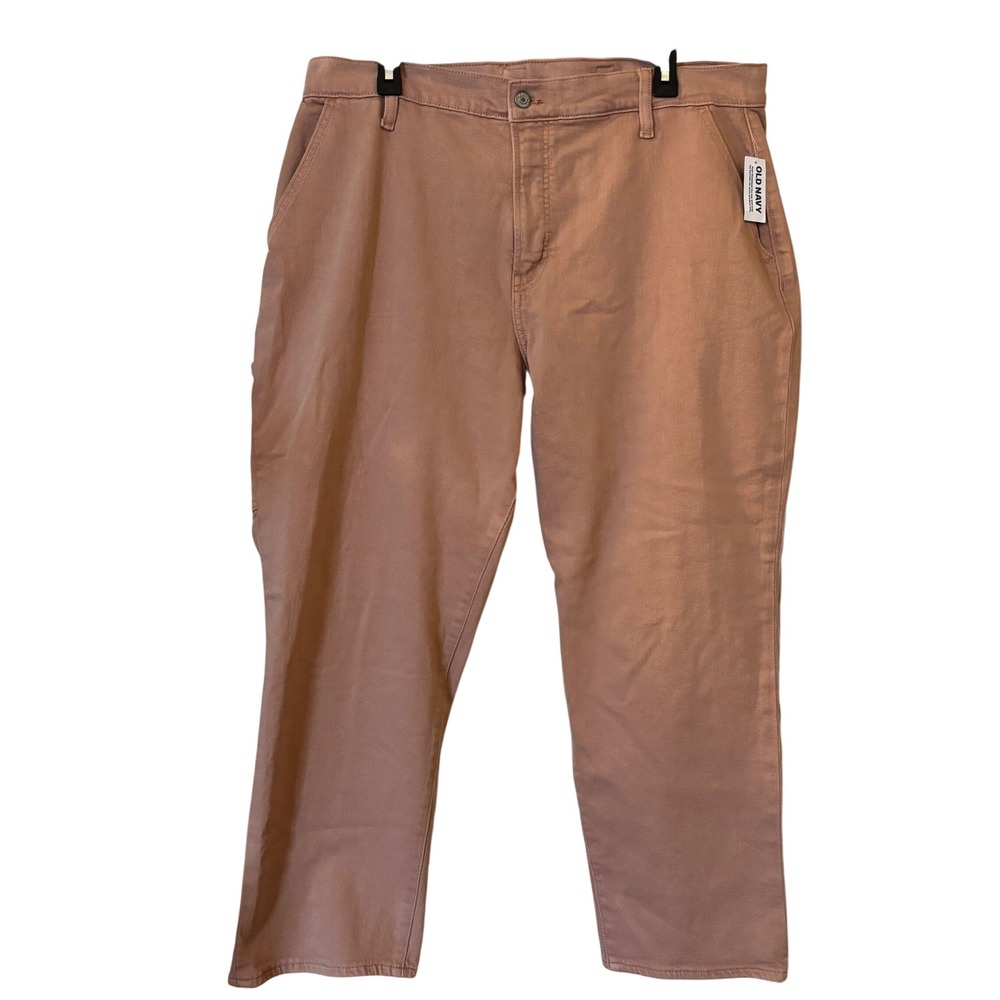 Old Navy Women's Curvy‎ Sky Hi Straight Pants 18P NWT Pink Bastelio Plus Size
